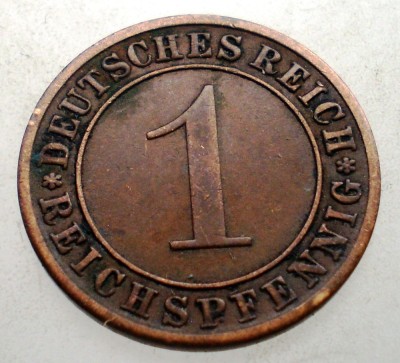 B.158 GERMANIA WEIMAR 1 REICHSPFENNIG 1931 A foto