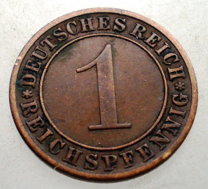 B.158 GERMANIA WEIMAR 1 REICHSPFENNIG 1931 A