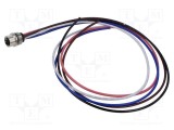 Conector M12 soclu mamă 5 pini 16A 63V IP67 drept cu cablu 0,5m Lutronic