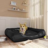 Cumpara ieftin Pat pentru c&acirc;ini, negru, 120x100x27 cm, piele ecologică