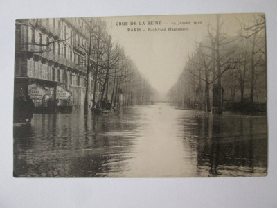 Carte postala necirculată Paris:Inundațiile din 29 ianuarie 1910 foto