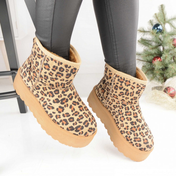 Cizme Tip Ugg De Dama 2310 Leopard