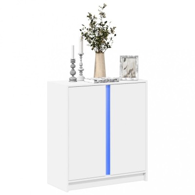 vidaXL Dulap cu LED, alb, 77x34x85 cm, lemn prelucrat foto