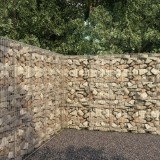 VidaXL Perete gabion cu capace, 300 x 50 x 200 cm, oțel galvanizat