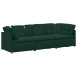 Cumpara ieftin Canapea modulara cu perne, verde inchis, catifea