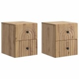 vidaXL Dulap de noapte suspendat 2 pcs Stejar Artizanal Lemn prelucrat 898144