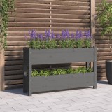 Jardiniera, gri, 112x25x66 cm, lemn masiv de pin GartenMobel Dekor, vidaXL