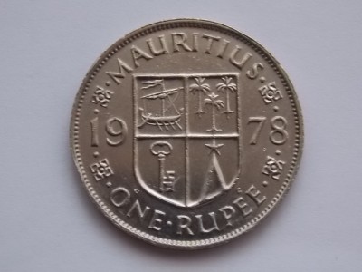 ONE RUPEE 1978 MAURITIUS foto