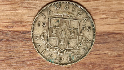 Jamaica - moneda de colectie raruta - 1/2 half penny 1959 - Elisabeta - superba foto