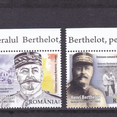 2018 GENERAL BERTHELOT,SERIE CU TABS,NEUZAT,MNH,ROMANIA.