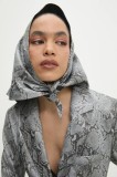 Answear Lab eșarfă din piele femei, culoarea gri, modelator