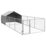 Cumpara ieftin Canisa de exterior cu alergare 7x2x1,5 m otel galvanizat