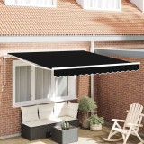 Marchiză retractabilă manuală Negru 300x250 cm