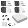 Kit complet profesional 4 camere supraveghere exterior 5MP TurboHD Hikvision IR 40m DVR 4 canale accesorii incluse SafetyGuard Surveillance
