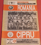 Program meci fotbal ROMANIA - CIPRU(preliminariile CM SUA`94/14.04.1993)