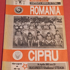 Program meci fotbal ROMANIA - CIPRU(preliminariile CM SUA`94/14.04.1993)
