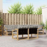 vidaXL Set de canapele de exterior cu pernă 7 pcs Alb și gri deschis 3388789