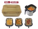 Cumpara ieftin Set 50 Hartii Tavi Hirtie Beper pentru Friteuza cu Aer 5-10 Litri Antiaderente, Biodegradabile