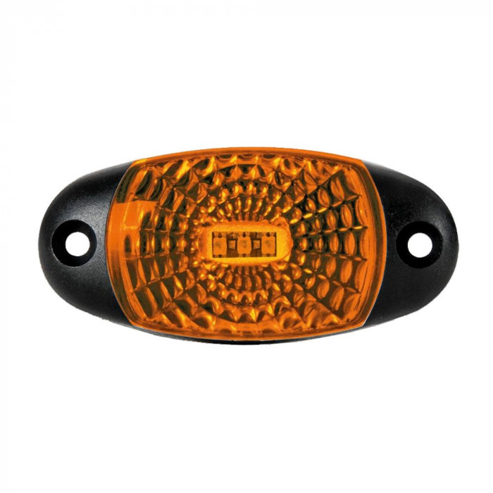 Lampa gabarit auto BestAutoVest 12/24V ovala Portocaliu cu led, 72x34x18mm, cu suport fixare , 1 buc.