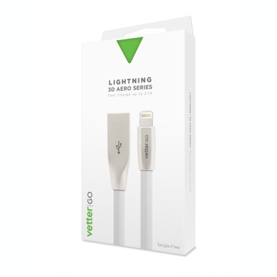 Cabluri si Adaptoare Vetter Lightning, Fast Charge up to 2.1A, 3D Aero Series, Grey foto