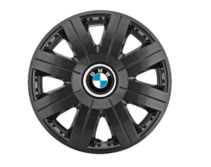 Set 4 capace roti Cosmos Negru R15, pentru gama auto BMW