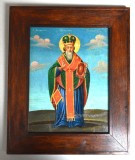 Sfantul Ciprian icoana pe lemn sec 19