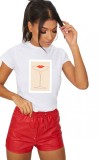 Cumpara ieftin Tricou dama alb - Cocktail Kiss - M, THEICONIC