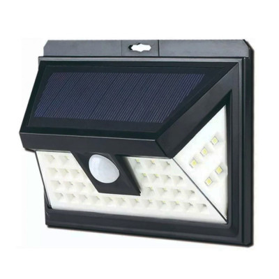 Lampa solara LED PNI GreenHouse WS12, 240 lm, unghi PIR 110 grade, acumulator 2200 mAh, IP44, montaj pe perete foto