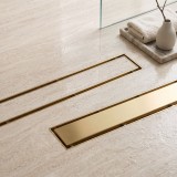 Rigola dus REA Neox brush gold 80, otel inoxidabil AISI 304, gratar dublu, picioare reglabile, Dry-Fix