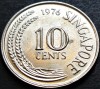 Moneda exotica 10 CENTI - SINGAPORE, anul 1976 * cod 34 = A.UNC, Asia