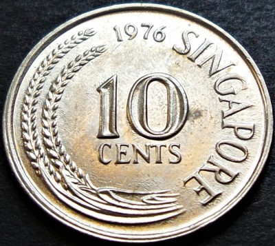 Moneda exotica 10 CENTI - SINGAPORE, anul 1976 * cod 34 = A.UNC foto