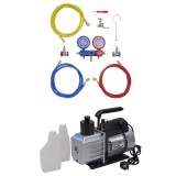 Pompa de vid 50 L/min cu set de manometre cu 2 cai &icirc;n set scule GartenMobel Dekor, vidaXL