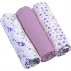 BabyOno Diaper Super Soft scutece textile Violet 70 × 70 cm 3 buc