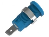 Conector banană 4mm soclu 36A 1kV albastru nichelat