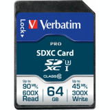 Cumpara ieftin Card memorie SDXC 64GB VERBATIM SECURE DIGITAL 47022, 64 GB