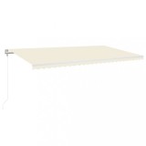 Cumpara ieftin Copertina automata cu senzor vant &amp; LED, crem, 600x350 cm