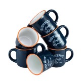 Set 6 cani Bistrot Albastru/Alb, 120 ml