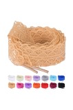 Șireturi plate pentru femei, pachet de 2 bucăți, cu model floral și găuri, lățime 3 cm, de &icirc;nlocuire &ndash; Khaki 140 cm