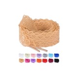Șireturi plate pentru femei, pachet de 2 bucăți, cu model floral și găuri, lățime 3 cm, de &icirc;nlocuire &ndash; Khaki 140 cm