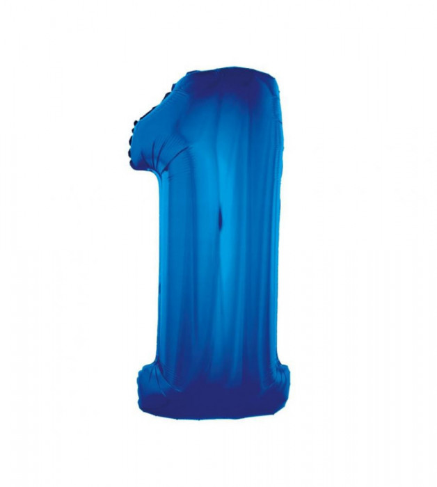 Balon folie sub forma de cifra, culoare albastra 92 cm-Tip Cifra 1