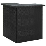 Cumpara ieftin Masa de bar coltar, negru, 100 x 50 x 105 cm, poliratan