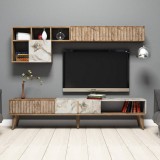 Cumpara ieftin Ansamblu Comoda TV Milan Walnut-Alb