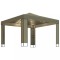 Pavilion cu acoperis dublu &amp; lumini LED, gri taupe, 3x3x2,7m