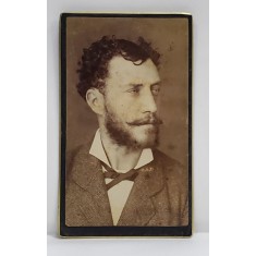 FOTOGRAF J. PENNE , ALGER , BARBAT CU BARBA , FOTOGRAFIE TIP C.D.V. , SFARSITUL SEC. XIX