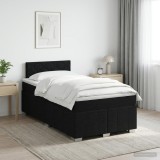 Cumpara ieftin Pat boxspring cu saltea Negru 120 x 190 cm Tesatura