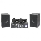 Set karaoke cu amplificator USB 2 microfoane, 2 boxe