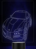 Lampă 3D Personalizată cu Mașină &ndash; Număr Personalizat și Nume Gravabil