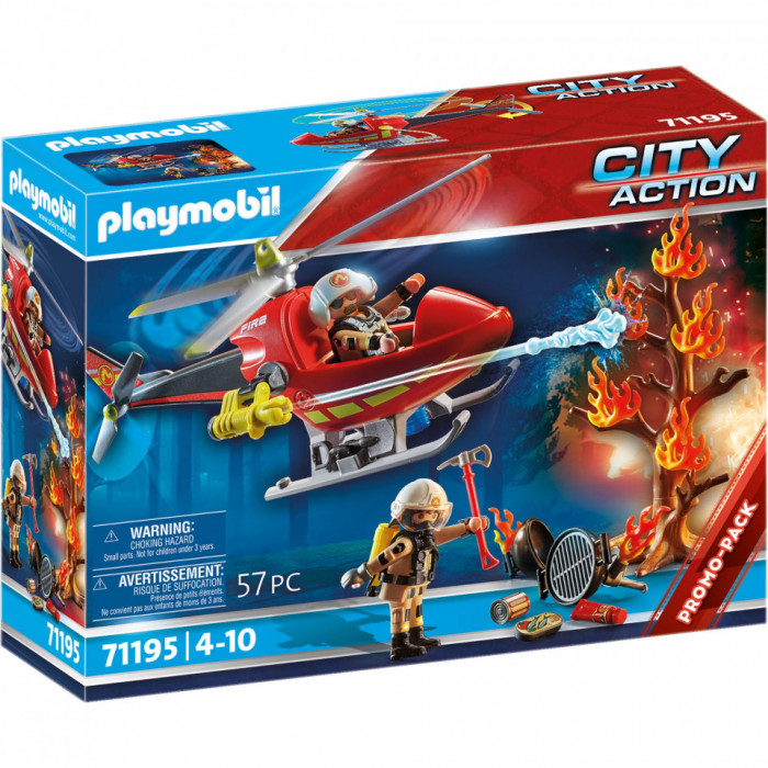 Playmobil - Elicopter De Pompieri Cu 2 Figurine