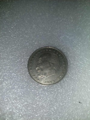 Moneda veche germana,moneda MARCA GERMANY-pe fata inscis anul 1972,pe verso inscris anul 1969,moneda 2 marci,necuratata,nelustruita foto