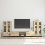 vidaXL Set comodă TV cu raft FLORIN 3 pcs Stejar Sonoma Lemn compozit 3397936